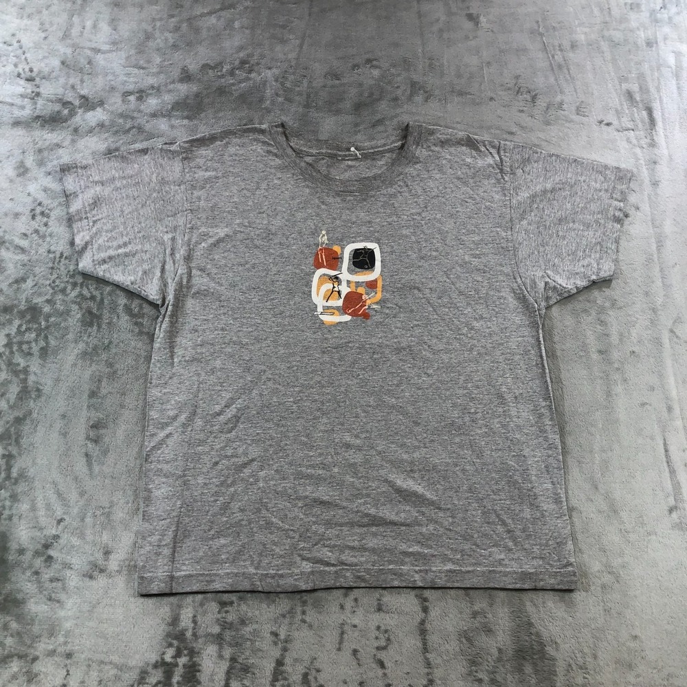 vtg reebok shirt womens med gray sport center logo y2k